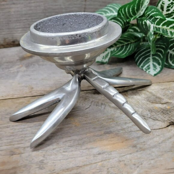 Modernistic Dragonfly Massive Chrome Metal Lid Jar Topper Industrial - Picture 6 of 14